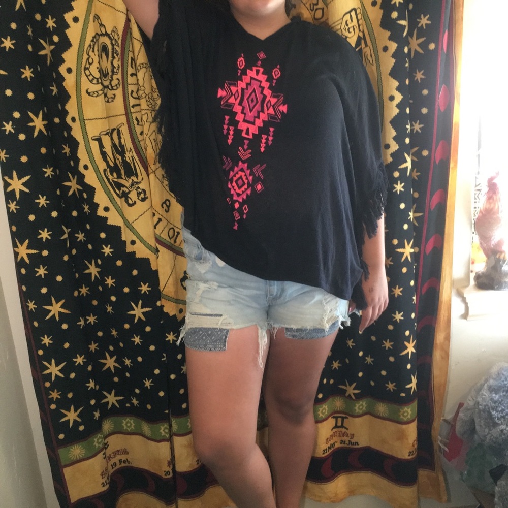 Light flowy poncho like kids tee